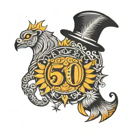50th birthday love animals sun  tattoo design idea