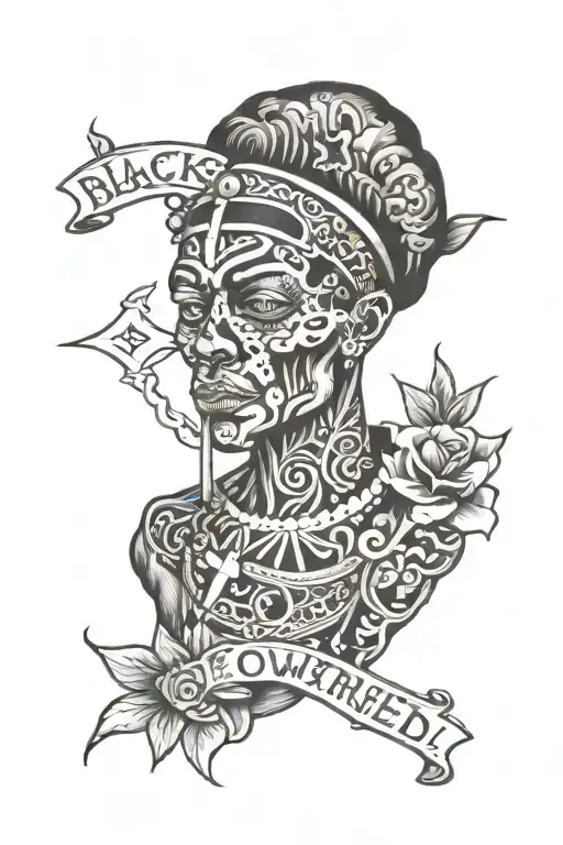 text: “Blacks Owned“ tattoo design idea