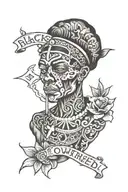 text: “Blacks Owned“ tattoo design idea