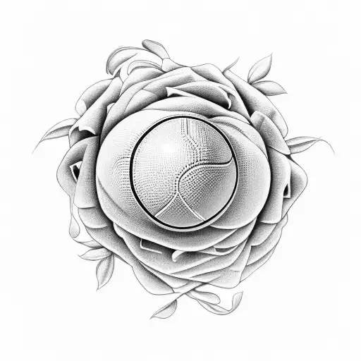 A bouquet of flowers forming the shape of a basketball, blending nature and sports seamlessly tattoo design idea