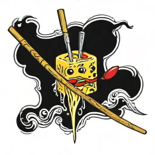 cheese chillie chopsticks water tattoo design idea