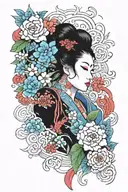 Watercolor painting palette tattoo design idea