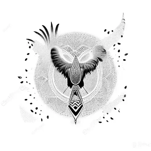black chicken tattoo design idea