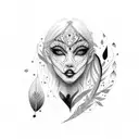 fierce black feather tattoo design idea