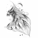 fierce black feather tattoo design idea