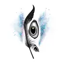 fierce black feather tattoo design idea