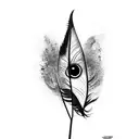 fierce black feather tattoo design idea