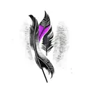 fierce black feather tattoo design idea