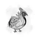 black chicken tattoo design idea