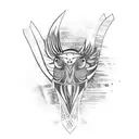 black chicken tattoo design idea