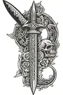 gothic dagger tattoo design idea