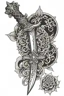 gothic dagger tattoo design idea