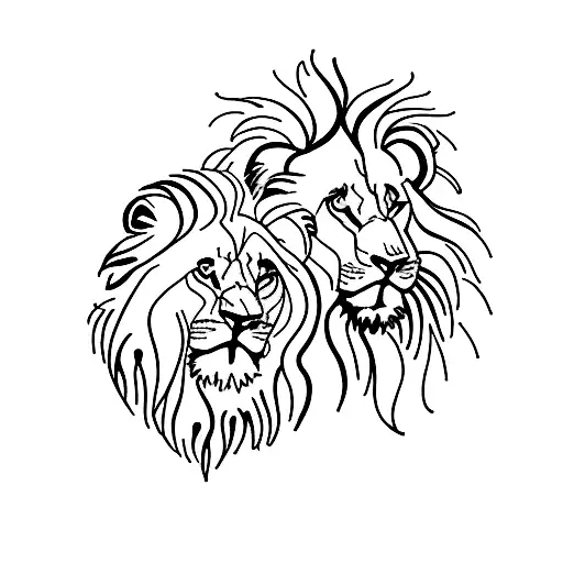lion and lamb tattoo design idea