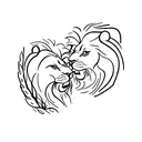 lion and lamb tattoo design idea