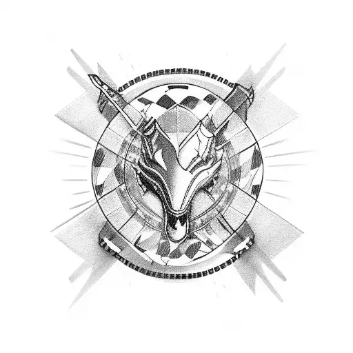 checkered racing flag tattoo design idea