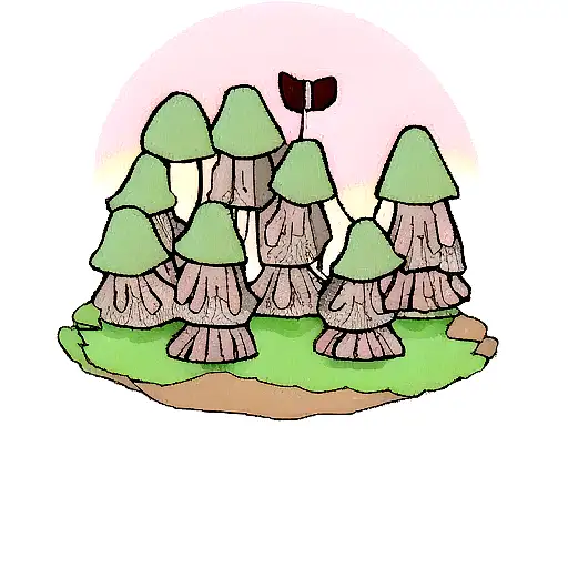 morel mushroom tattoo design idea