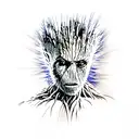 Groot wolverine suit agresive pose  tattoo design idea