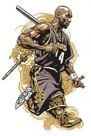 kobe bryant & samurai warrior tattoo design idea