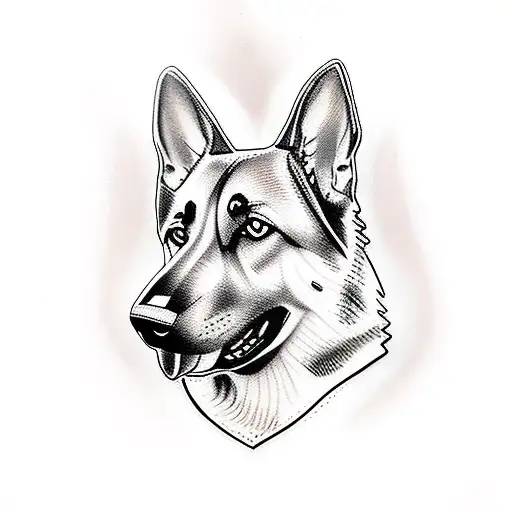 German Shepherd with a labrador tattoo design idea