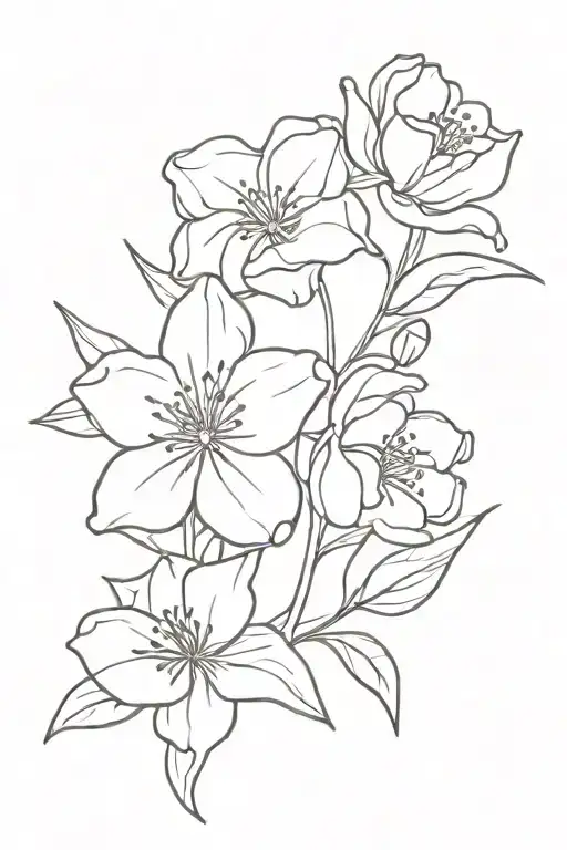 February march may august september october birth flower bouquet tattoo design idea