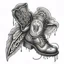 Tattoo in memory of my daddy. 11-14-23, he loved rock and roll, he loved the saying “something in the milk ain’t clean”  tattoo design idea