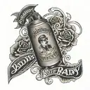 Tattoo in memory of my daddy. 11-14-23, he loved rock and roll, he loved the saying “something in the milk ain’t clean”  tattoo design idea
