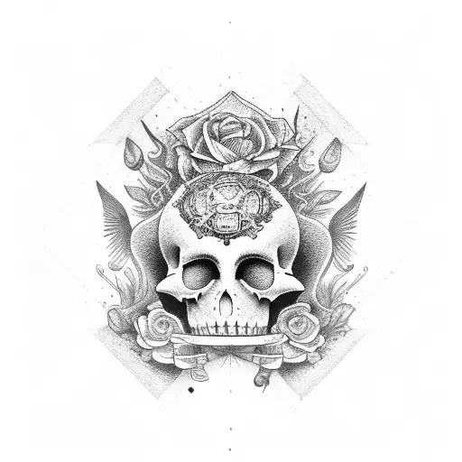 memento mori memento vivere tattoo design idea