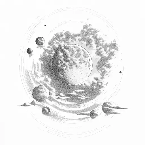 sunset and moon tattoo design idea