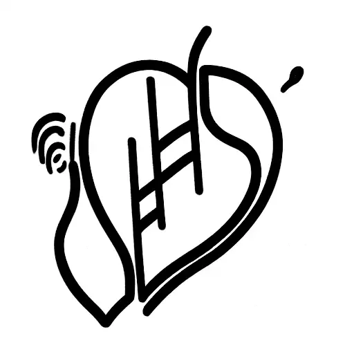 music and heart tattoo design idea