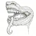 bite mouth tattoo design idea