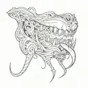 bite mouth tattoo design idea