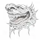 bite mouth tattoo design idea