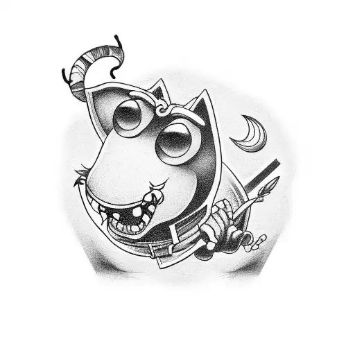 courage the cowardly dog tattoo design idea