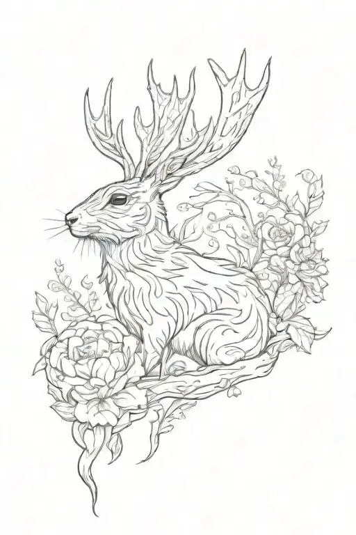 jackalope tattoo design idea