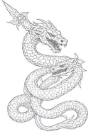 hydra snake with swords tattoo design idea