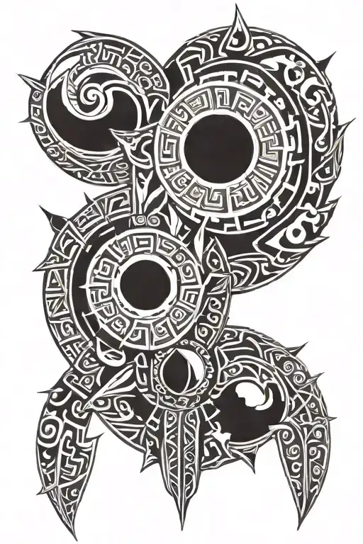 Create a modern tribal tattoo with vikings warirrors details, also put details like peace, love.. tattoo design idea