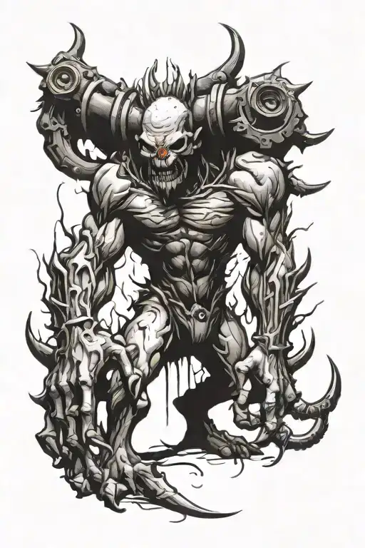 A specific type of monster from the video game Serious Sam called Gnaars tattoo design idea