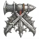 Swords from "the witcher 3" crossed except one of the swords is the master sword from "the legend of zelda" tattoo design idea