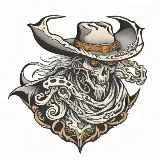 ghost cowboy  tattoo design idea