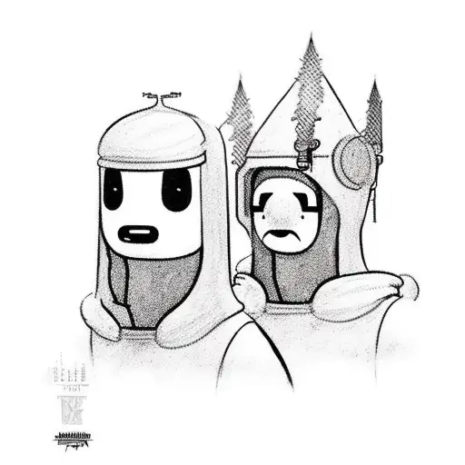 Jake and Fin from Adventure Time dressed like Jedi tattoo design idea