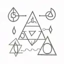 air, water, earth, fire alchemy symbols tattoo design idea
