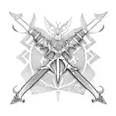 witcher symbols on a sword tattoo design idea