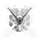witcher symbols on a sword tattoo design idea