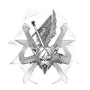 witcher symbols on a sword tattoo design idea
