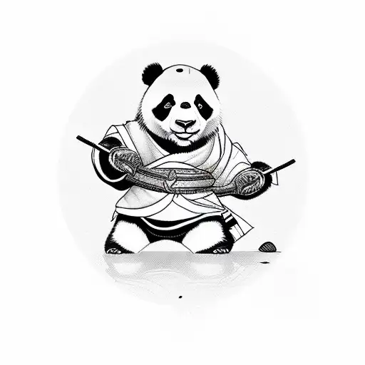 Buy Panda Samurai Illustration  Vintage Printable Art Black and Online in  India  Etsy