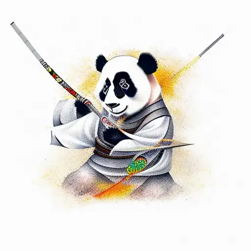 New School Panda Monk Samurai Tattoo Idea  BlackInk