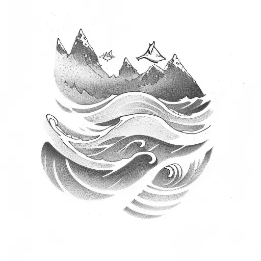 three little waves  tattoo design idea