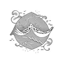 three waves tattoo design idea