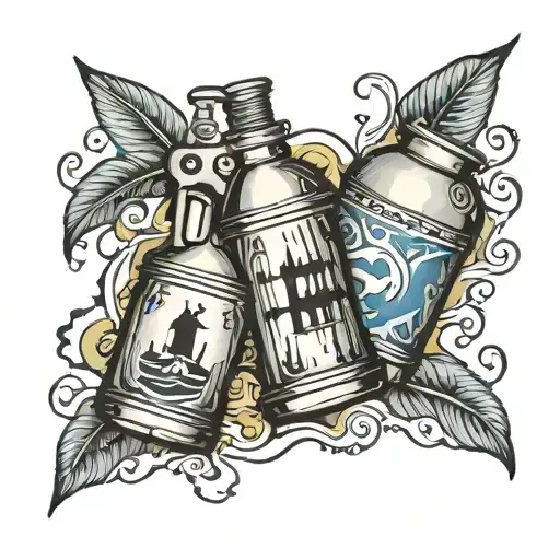 a spilled oil can in the shape of the country greece  tattoo design idea