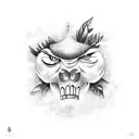 Guiitar shape with Ecuador's landscapes tattoo design idea